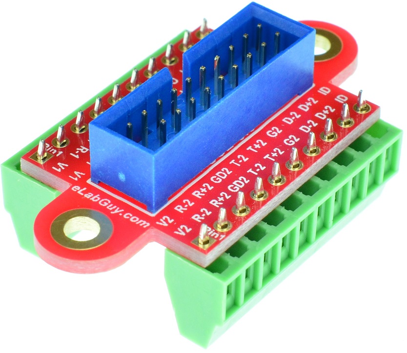 USB 3.0 IDC mother board male connector breakout board vertical